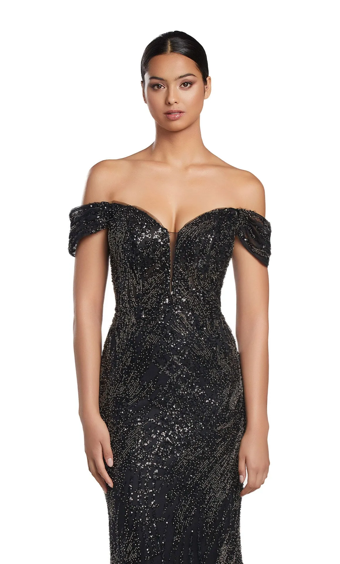 Alexander By Daymor - 2075 - Off-Shoulder Sequin Gown