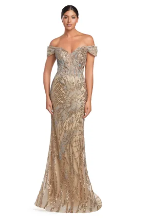 Alexander By Daymor - 2075 - Off-Shoulder Sequin Gown