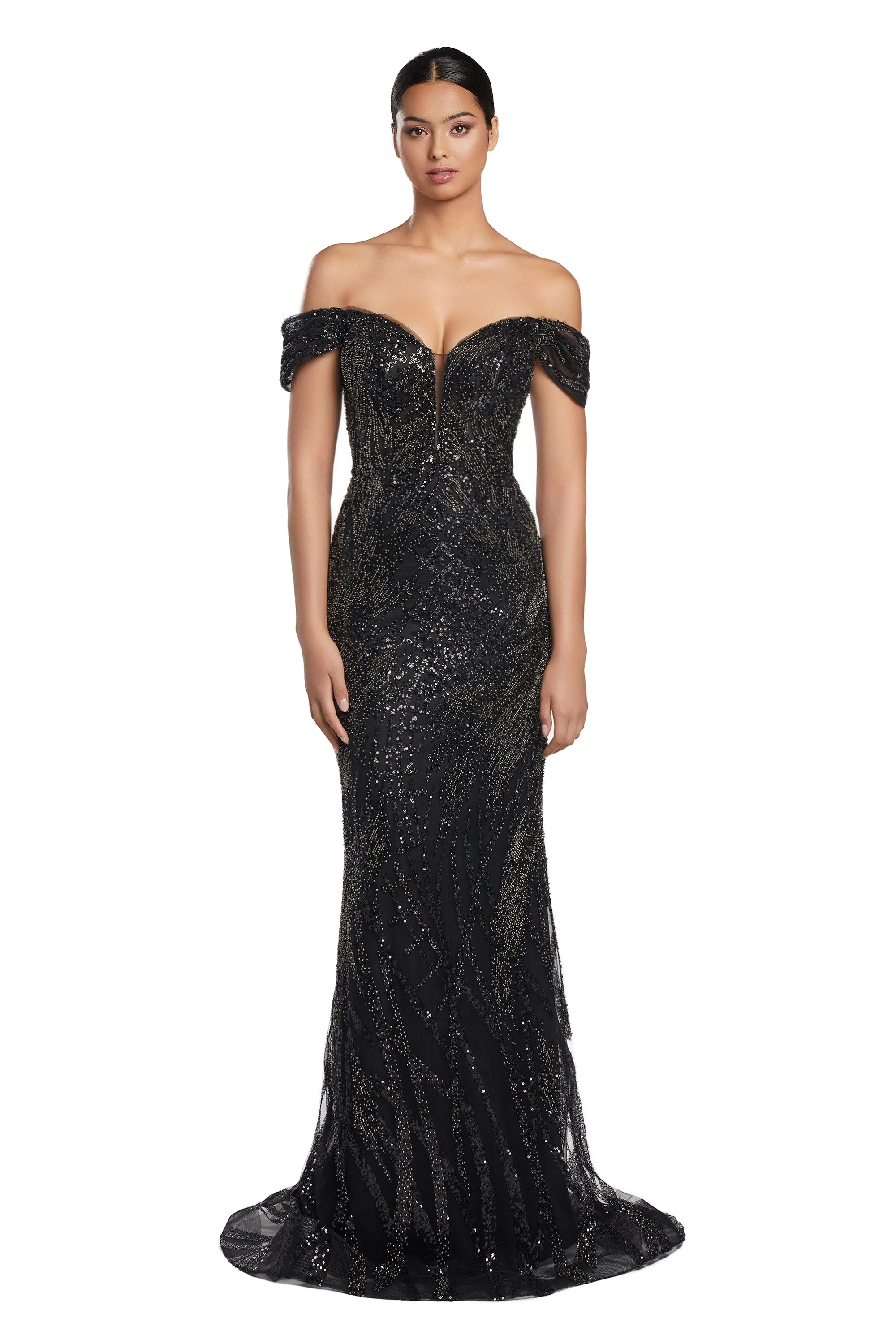 Alexander By Daymor - 2075 - Off-Shoulder Sequin Gown