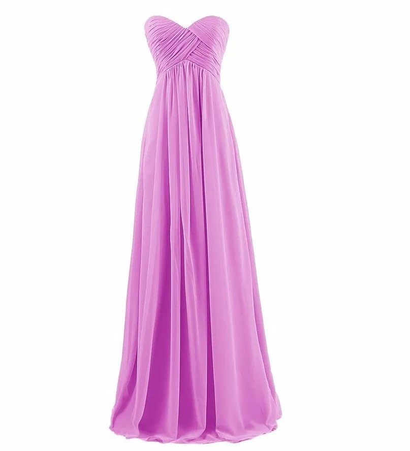 Ball Gown Strapless Long bridesmaids dresses wedding party gown