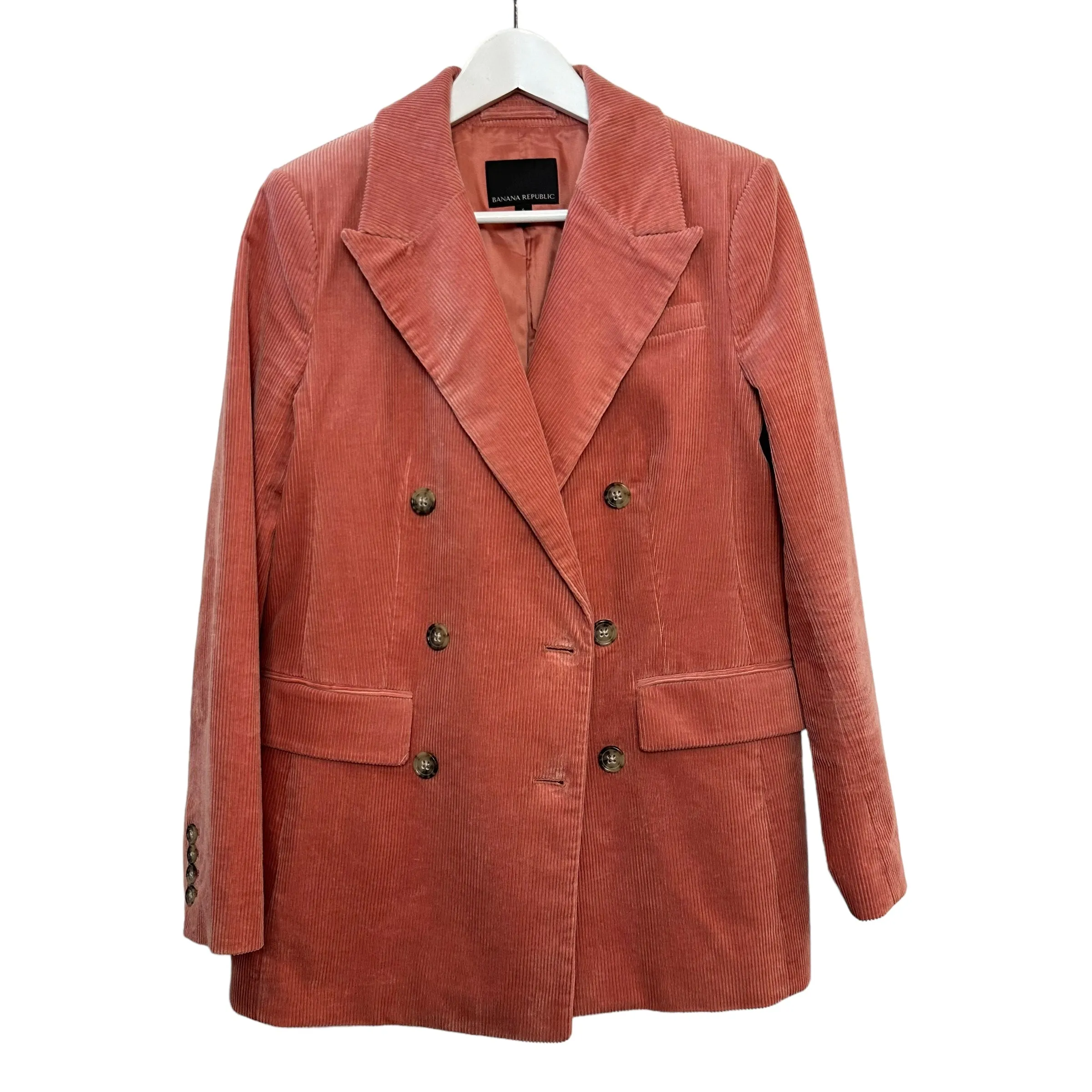 Banana Republic Rivoli Oversized Corduroy Blazer Jacket Pink Double Breasted 6