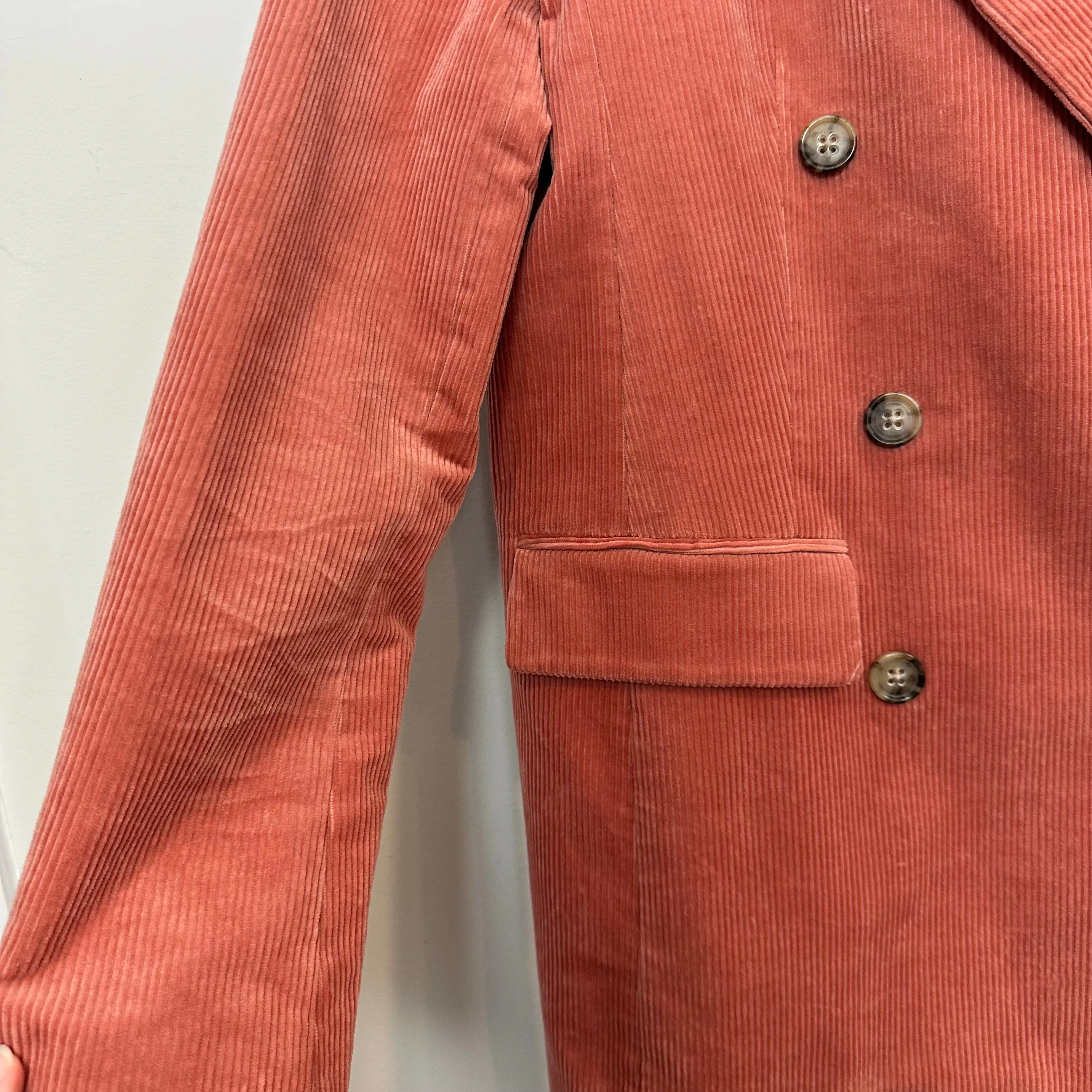 Banana Republic Rivoli Oversized Corduroy Blazer Jacket Pink Double Breasted 6