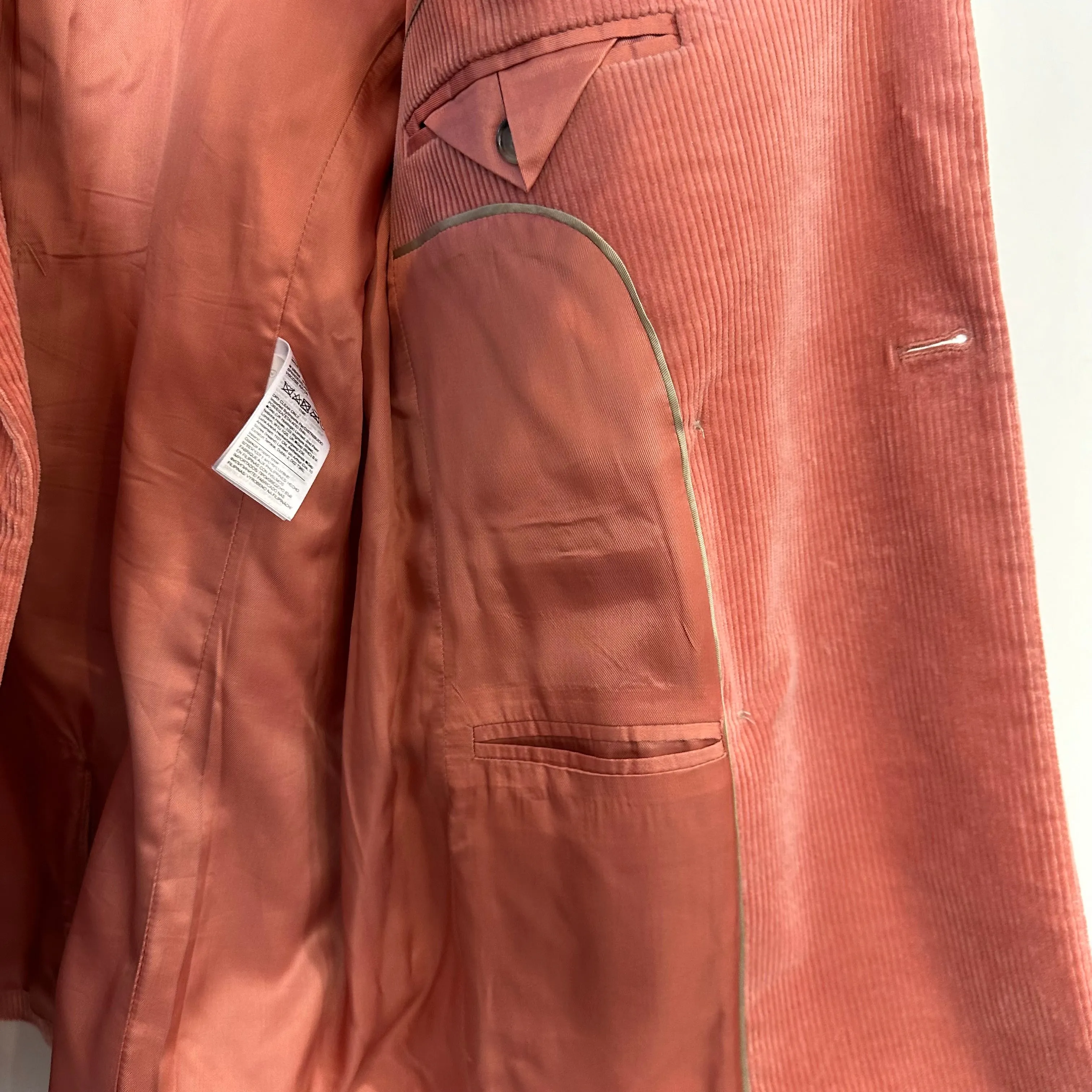 Banana Republic Rivoli Oversized Corduroy Blazer Jacket Pink Double Breasted 6