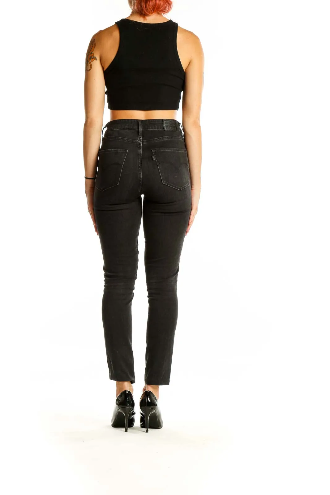 Black Slim Fit High-Waisted Jeans