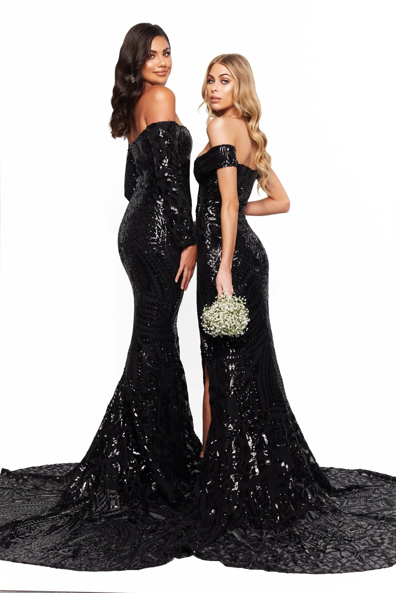 Bridesmaids Amara Sequin Gown - Black