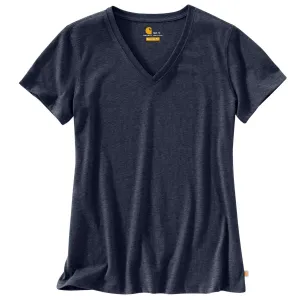 Carhartt Women's Dark Indigo Heather Lockhart Short Sleeve V-Neck T-Shirt