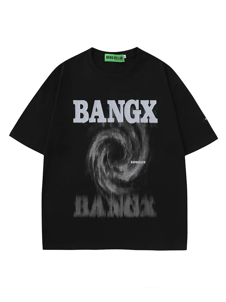Casual Swirl Letter Print T-Shirt