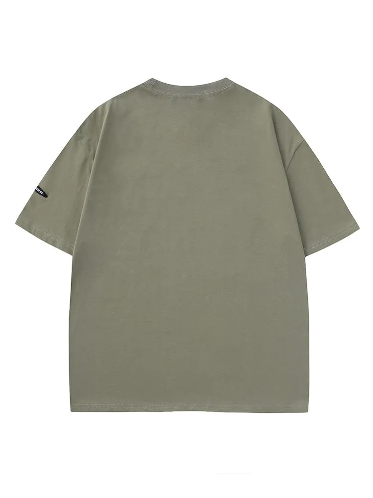 Casual Swirl Letter Print T-Shirt