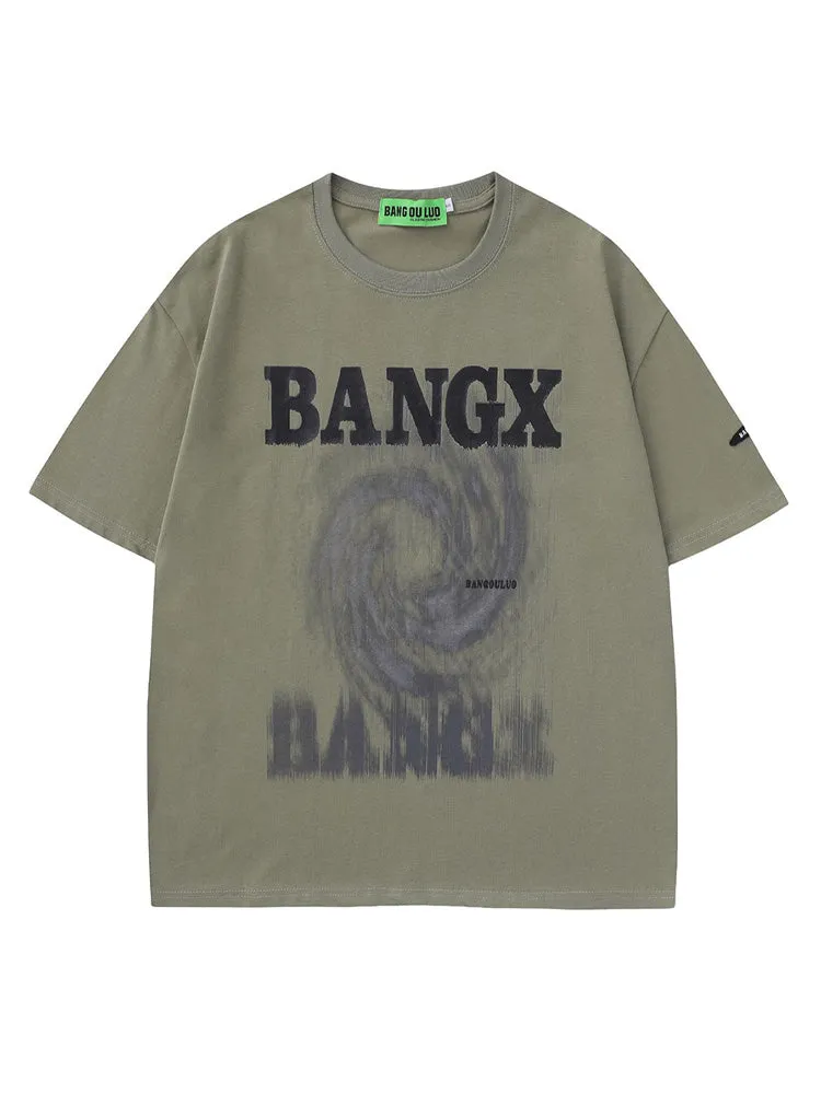 Casual Swirl Letter Print T-Shirt