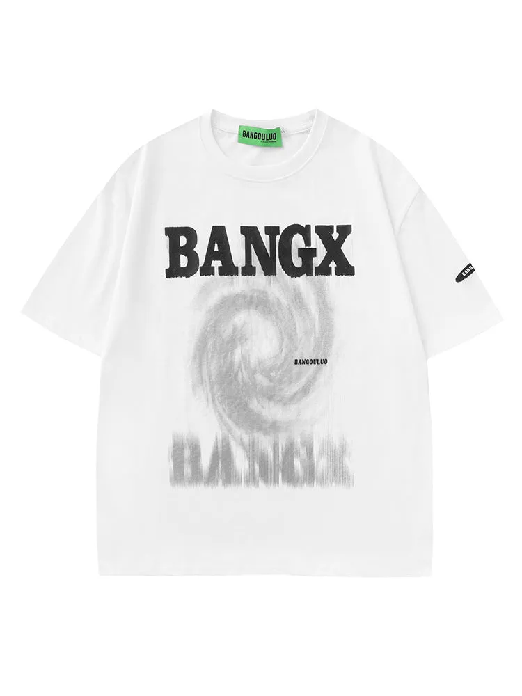 Casual Swirl Letter Print T-Shirt