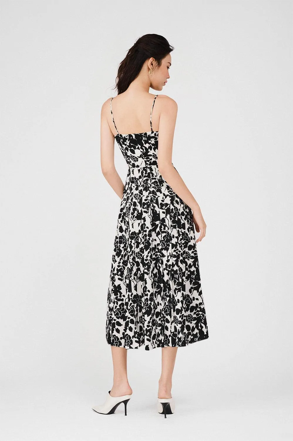 Chandler Empire Pleated Polyester Midi Dress