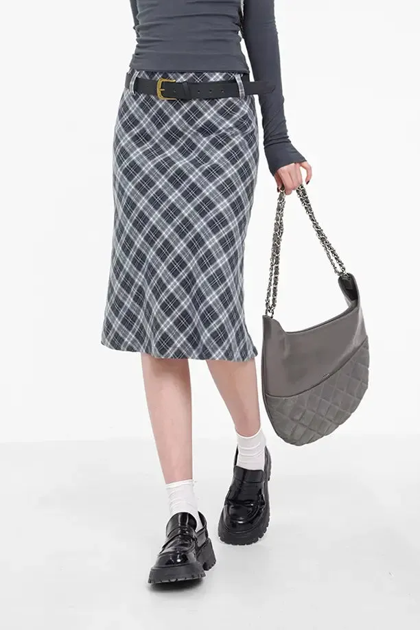 Classic A-Line Plaid Midi Skirt