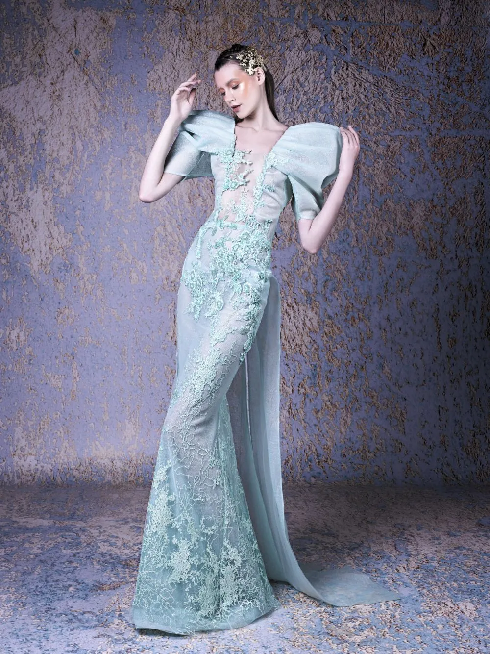 EMBELLISHED EVENING DRESS