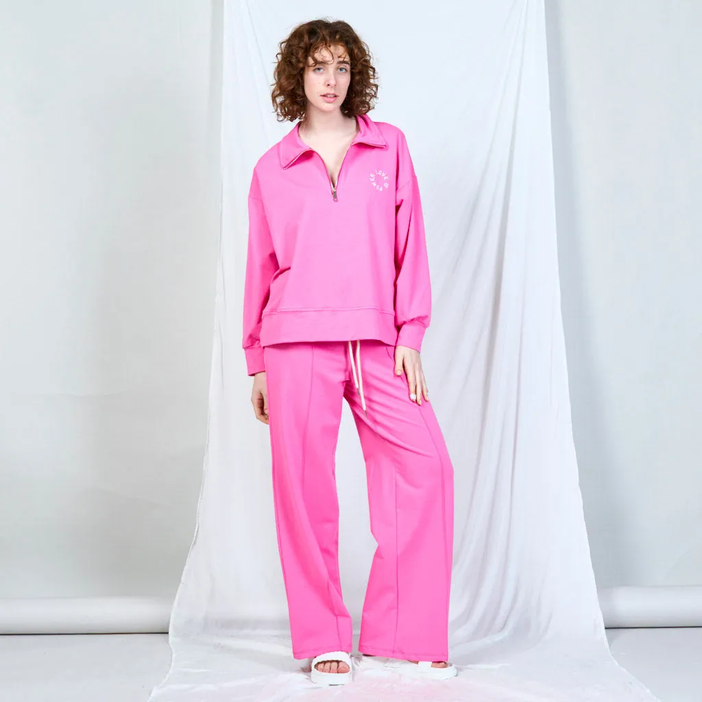 Embroidered drawstring trousers wholesale