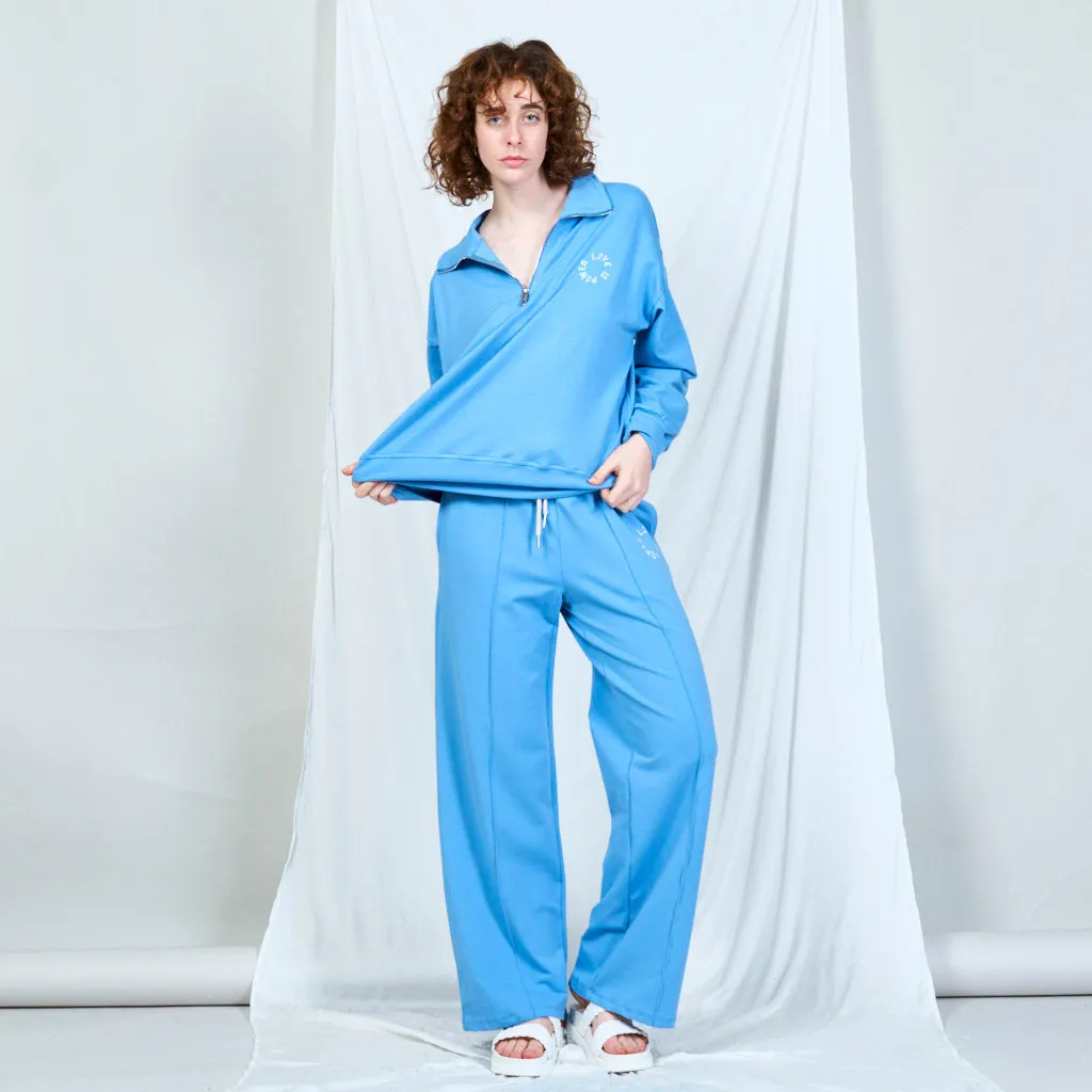 Embroidered drawstring trousers wholesale