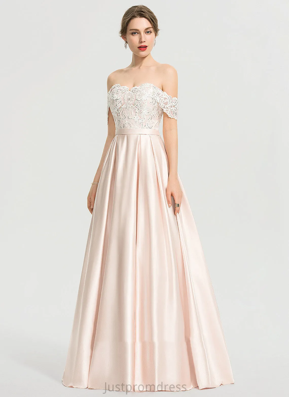 Floor-Length Satin Eileen Wedding Dresses Wedding Off-the-Shoulder Ball-Gown/Princess With Dress Sequins Lace