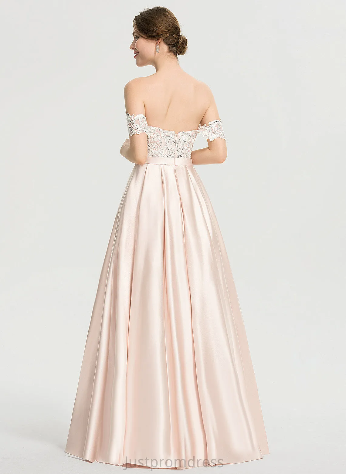 Floor-Length Satin Eileen Wedding Dresses Wedding Off-the-Shoulder Ball-Gown/Princess With Dress Sequins Lace
