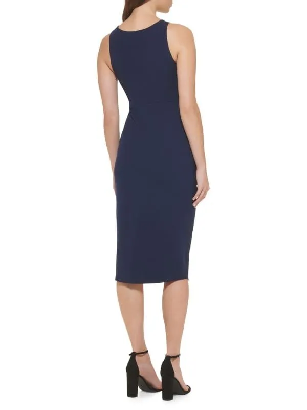 Guess Kelly green knot front bodycon midi dress