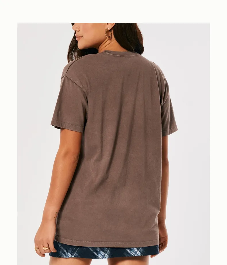Hollister-Women's fashion loose print pattern T-shirt