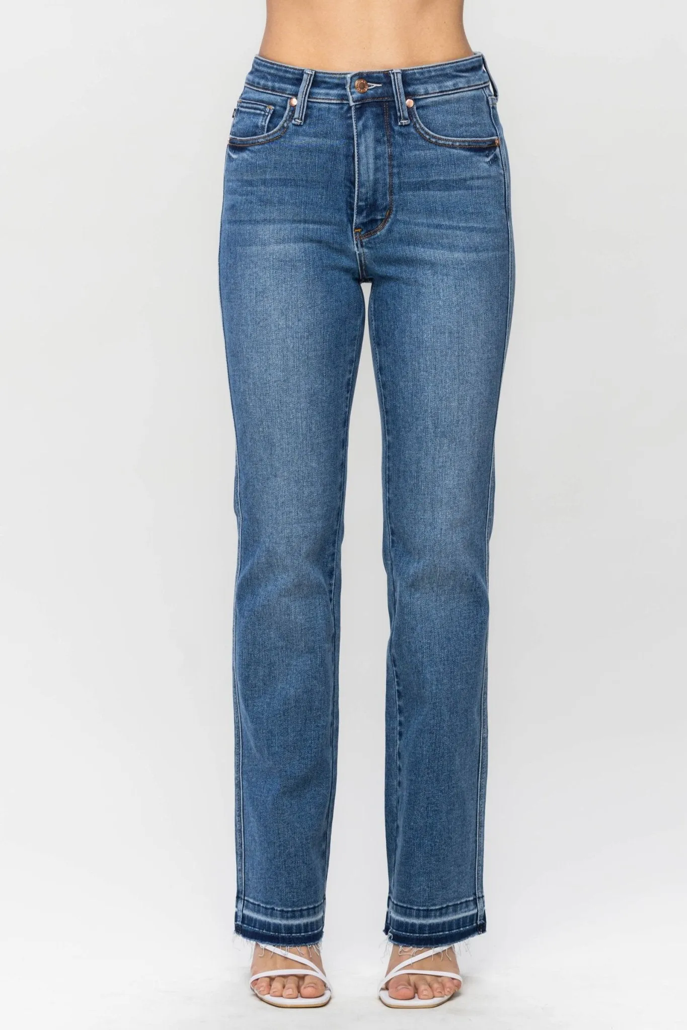 Judy Blue Dixie Raw Hem Tummy Control Slim Bootcut Jeans