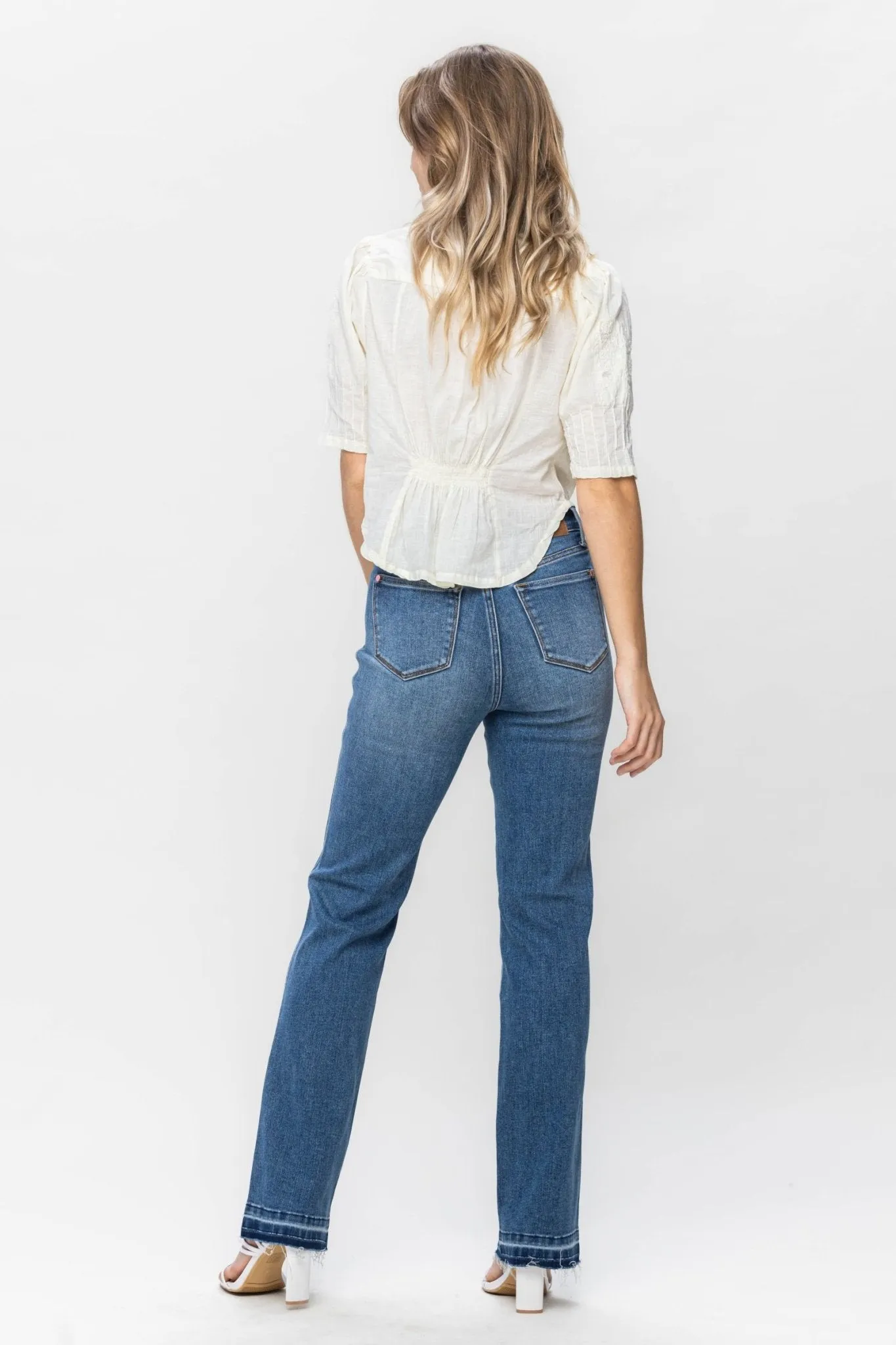 Judy Blue Dixie Raw Hem Tummy Control Slim Bootcut Jeans