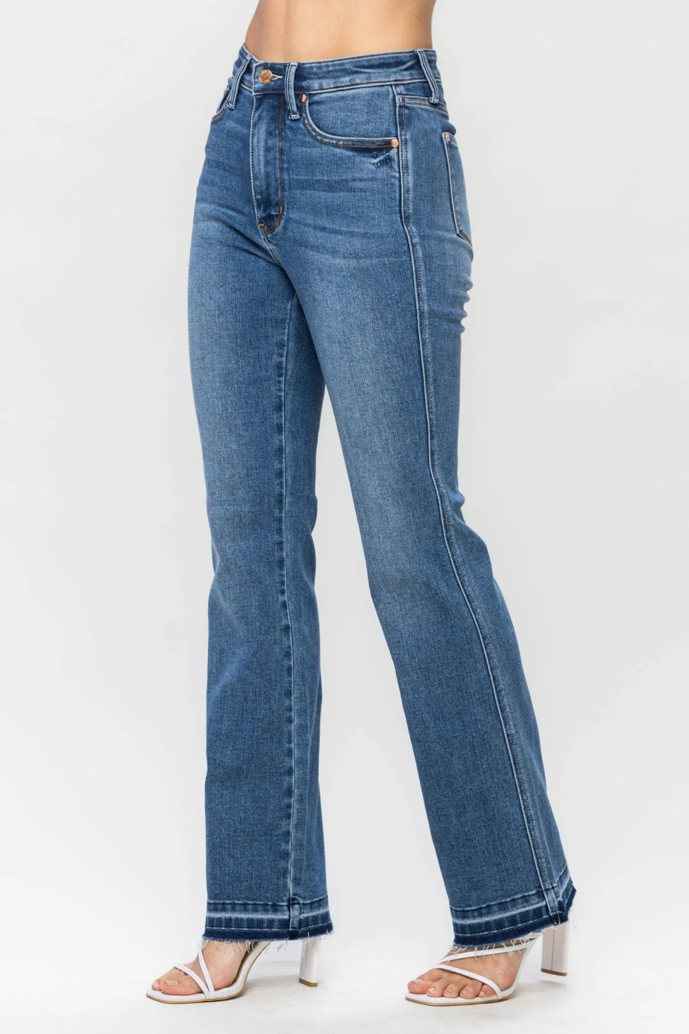 Judy Blue Dixie Raw Hem Tummy Control Slim Bootcut Jeans