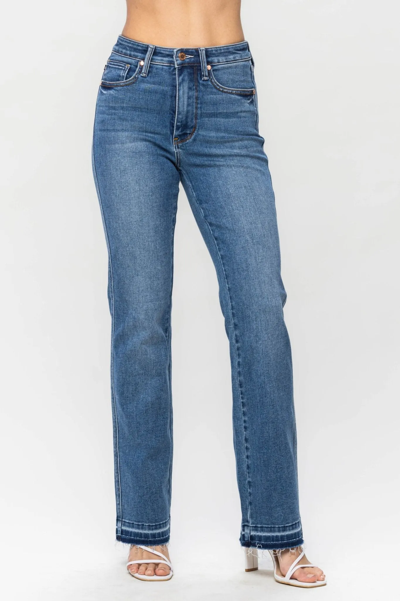 Judy Blue Dixie Raw Hem Tummy Control Slim Bootcut Jeans