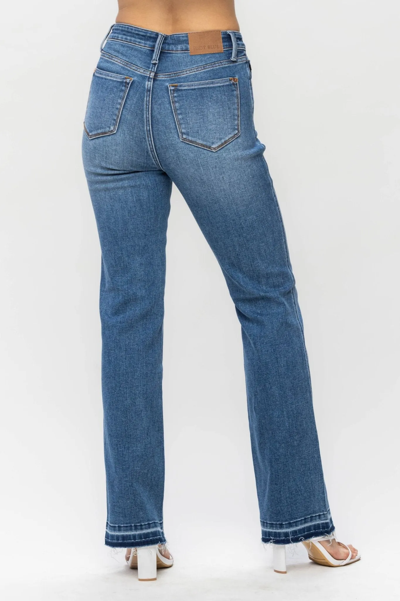 Judy Blue Dixie Raw Hem Tummy Control Slim Bootcut Jeans
