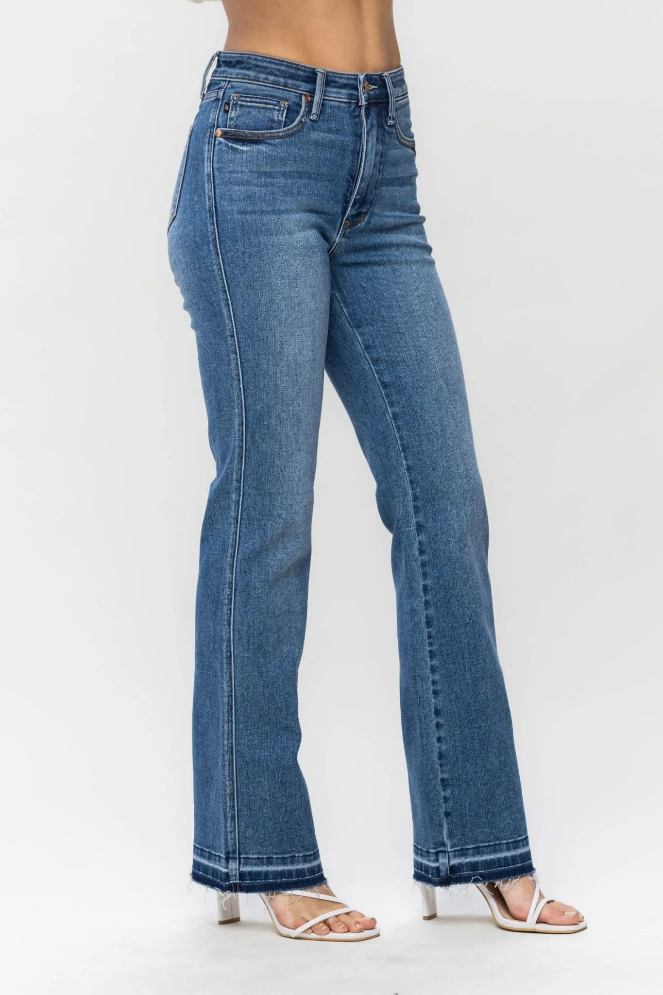 Judy Blue Dixie Raw Hem Tummy Control Slim Bootcut Jeans