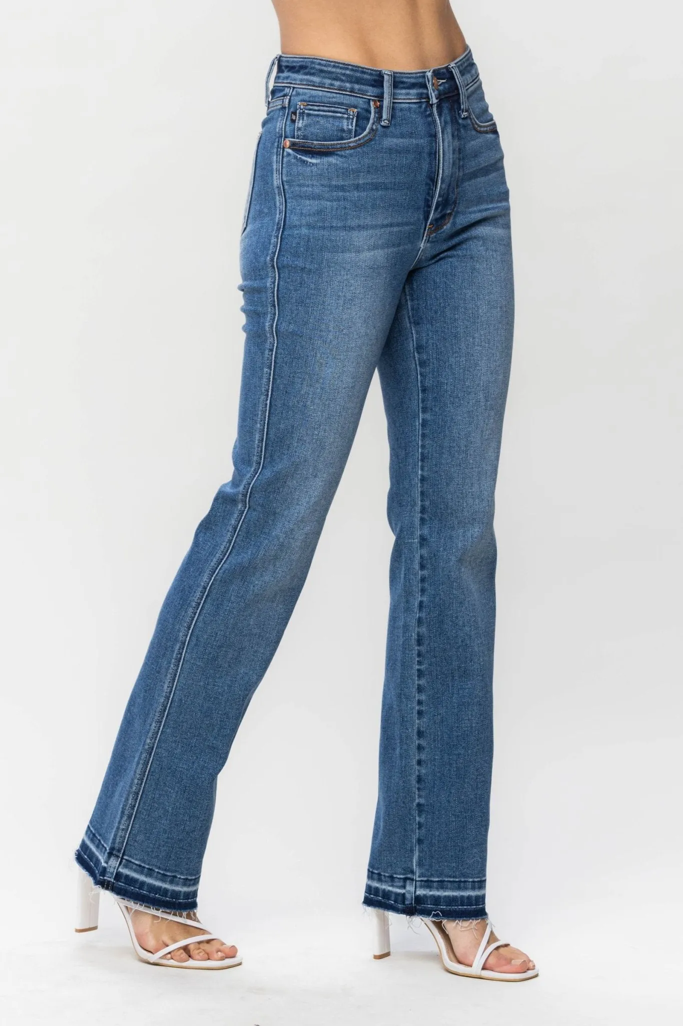 Judy Blue Dixie Raw Hem Tummy Control Slim Bootcut Jeans