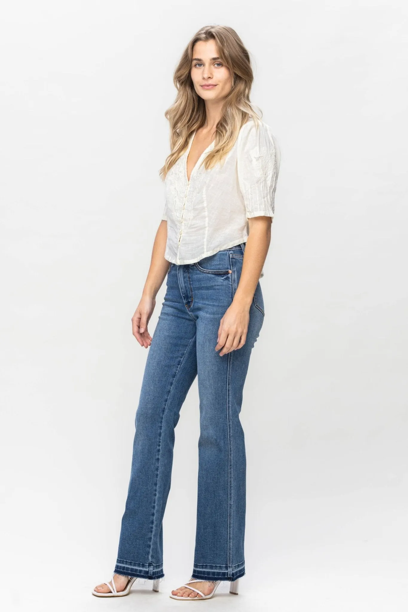 Judy Blue Dixie Raw Hem Tummy Control Slim Bootcut Jeans