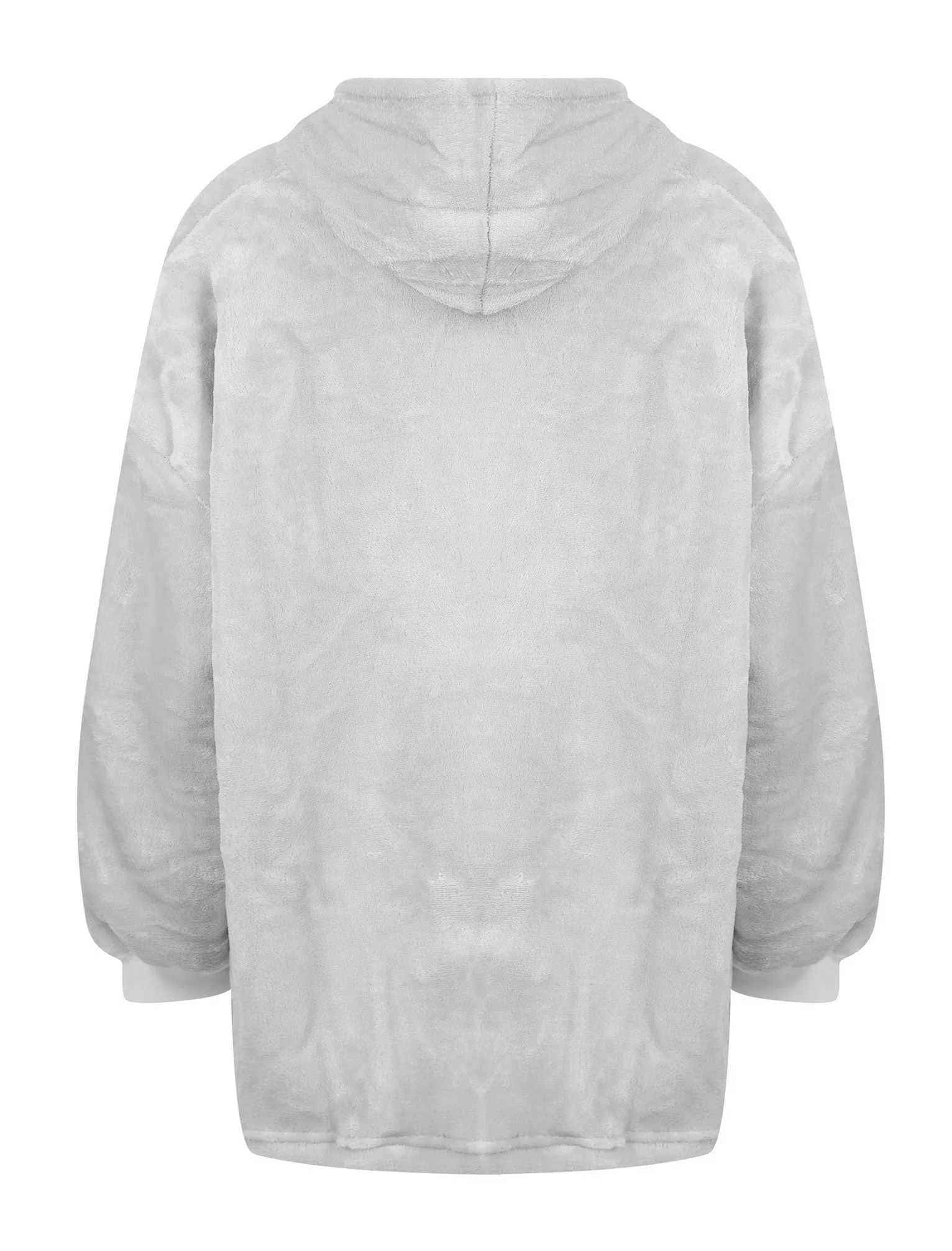 Kids Snuggling Soft Fleece Borg Lined Oversized Hooded Blanket with Pocket in Light Grey Marl - Tokyo Laundry Kids (4-12yrs)