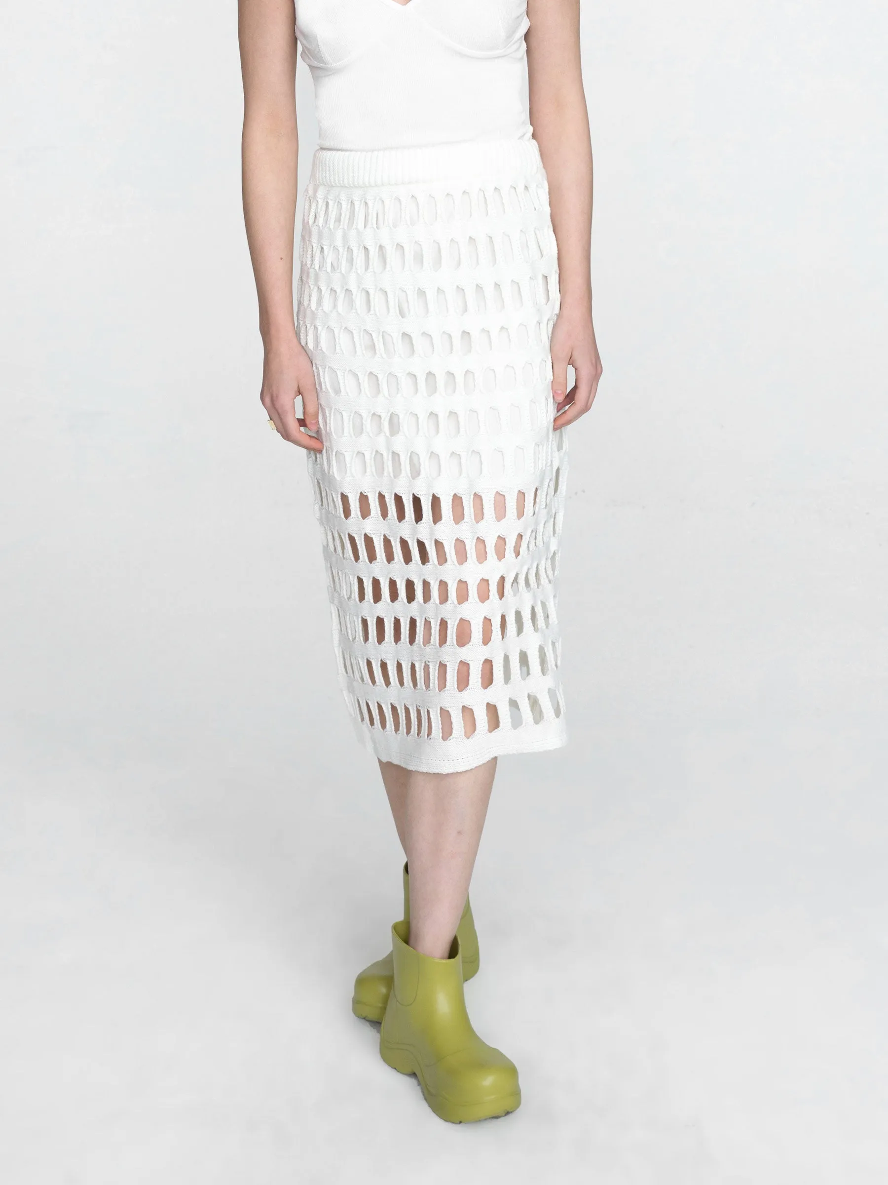 Large Mesh Midi Skirt