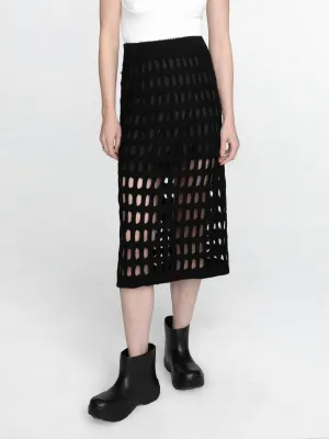 Large Mesh Midi Skirt