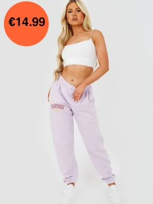 Lilac Boston Embroidered Fleece Jogger
