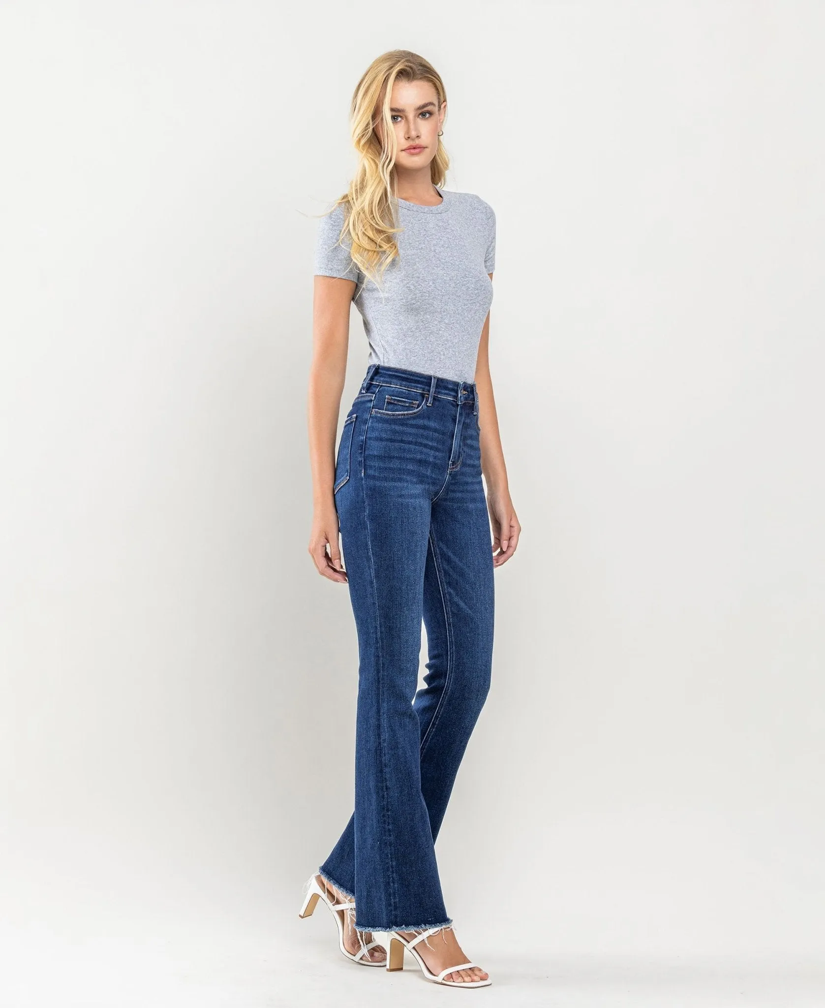 Lovervet by Vervet Tami High Rise Raw Hem Bootcut Jeans