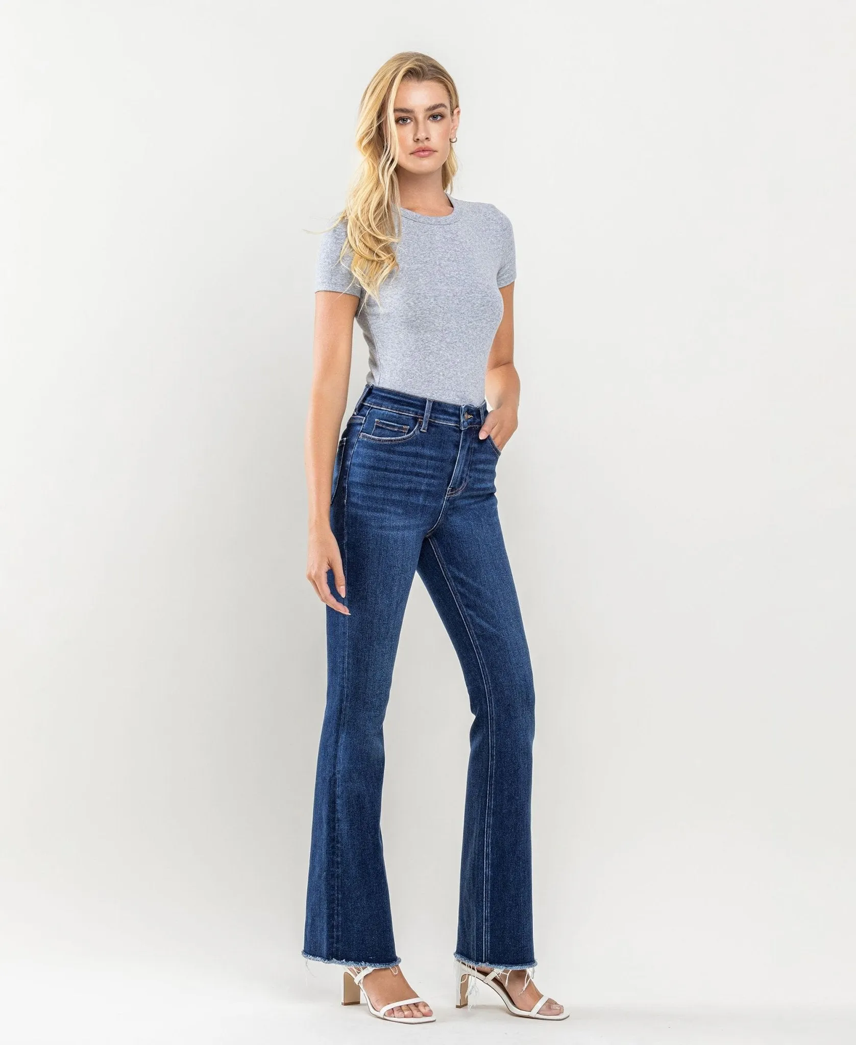 Lovervet by Vervet Tami High Rise Raw Hem Bootcut Jeans