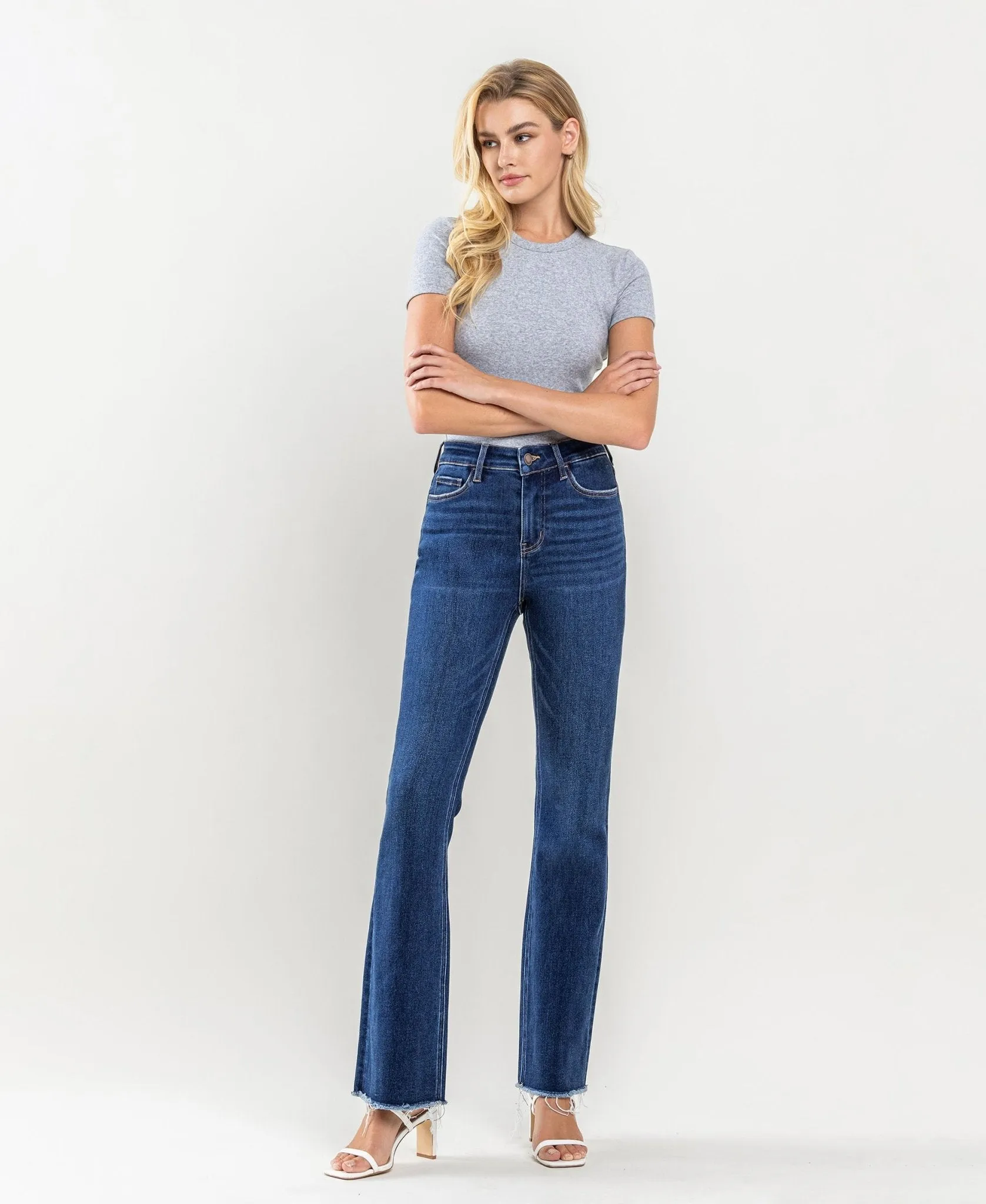 Lovervet by Vervet Tami High Rise Raw Hem Bootcut Jeans