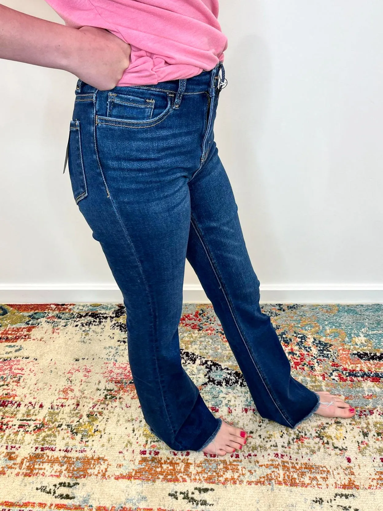 Lovervet by Vervet Tami High Rise Raw Hem Bootcut Jeans