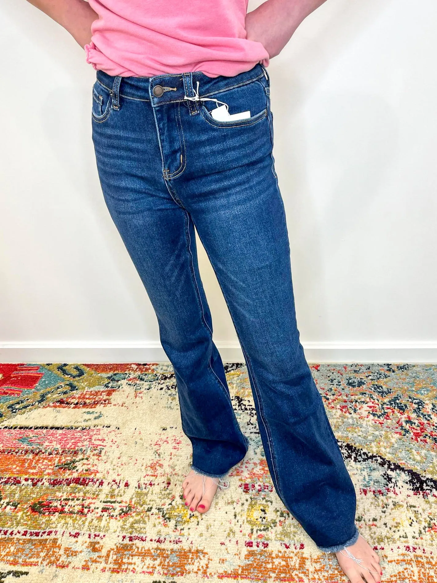 Lovervet by Vervet Tami High Rise Raw Hem Bootcut Jeans