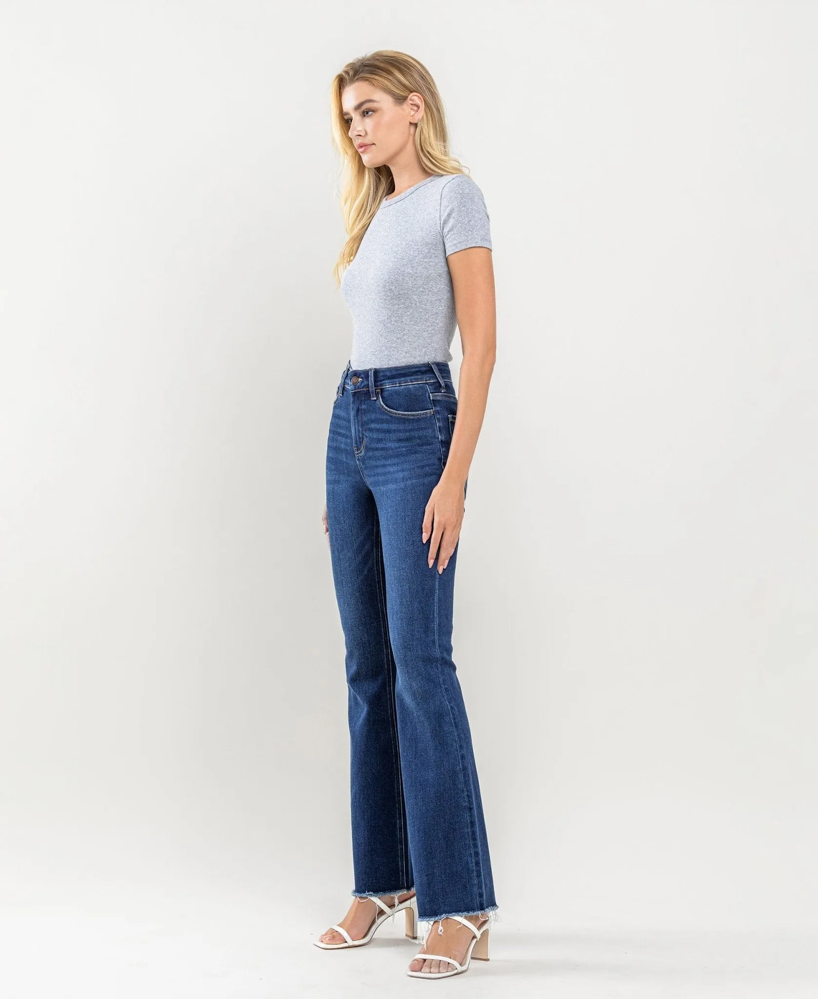 Lovervet by Vervet Tami High Rise Raw Hem Bootcut Jeans