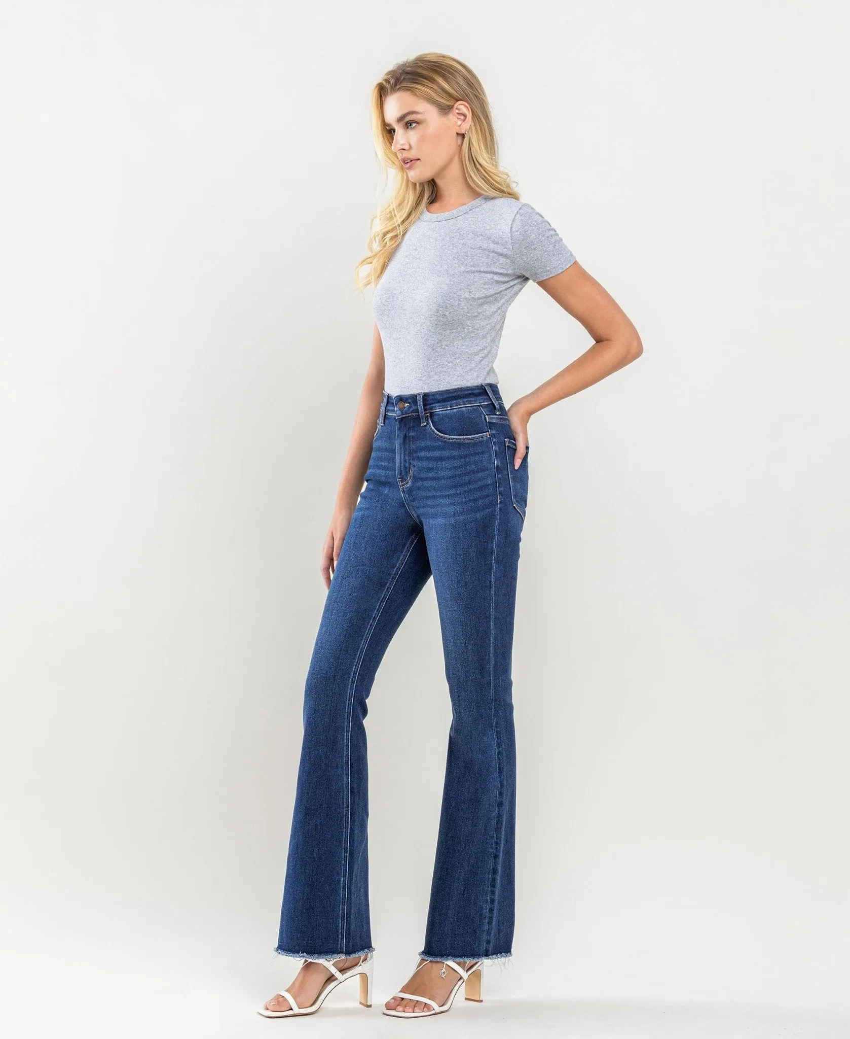 Lovervet by Vervet Tami High Rise Raw Hem Bootcut Jeans