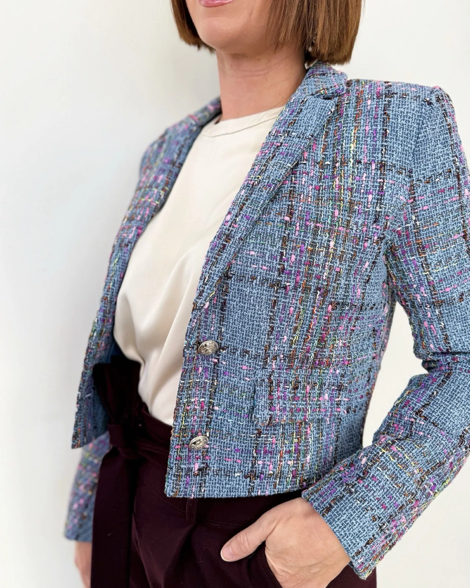Manon Tweed Cropped Blazer