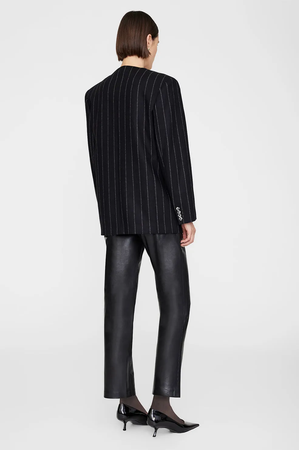 Maron Blazer in Dark Grey Pinstripe