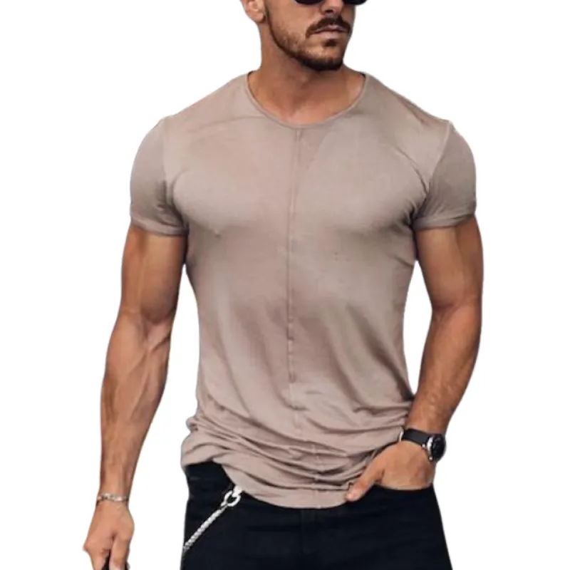 Men's Classic Casual Round Neck Slim Fit Modal Cotton Short Sleeve T-Shirt 96744384K
