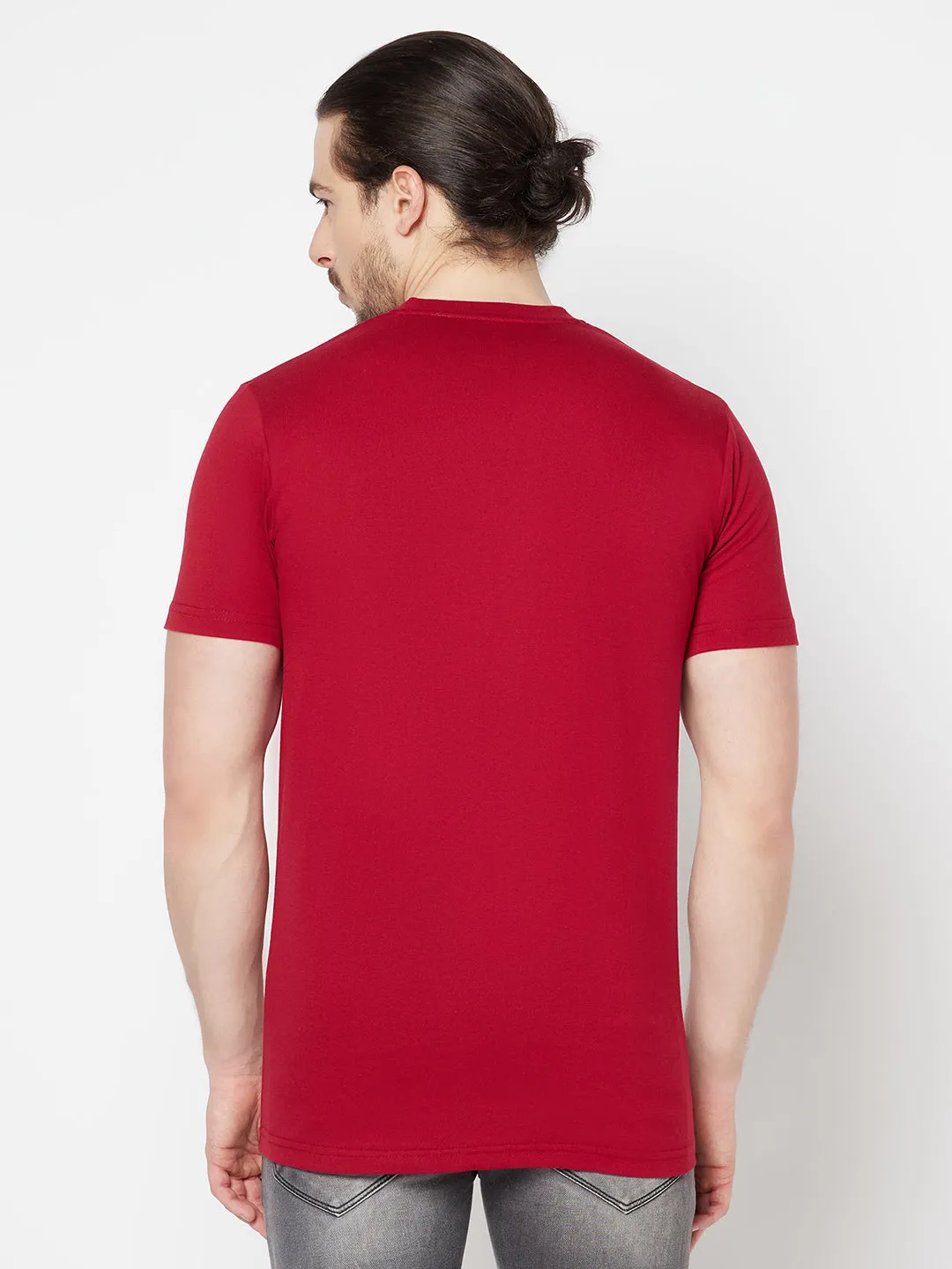 Men's Pack of 3 V neck Half Sleeve T-Shirt Red,White,Black