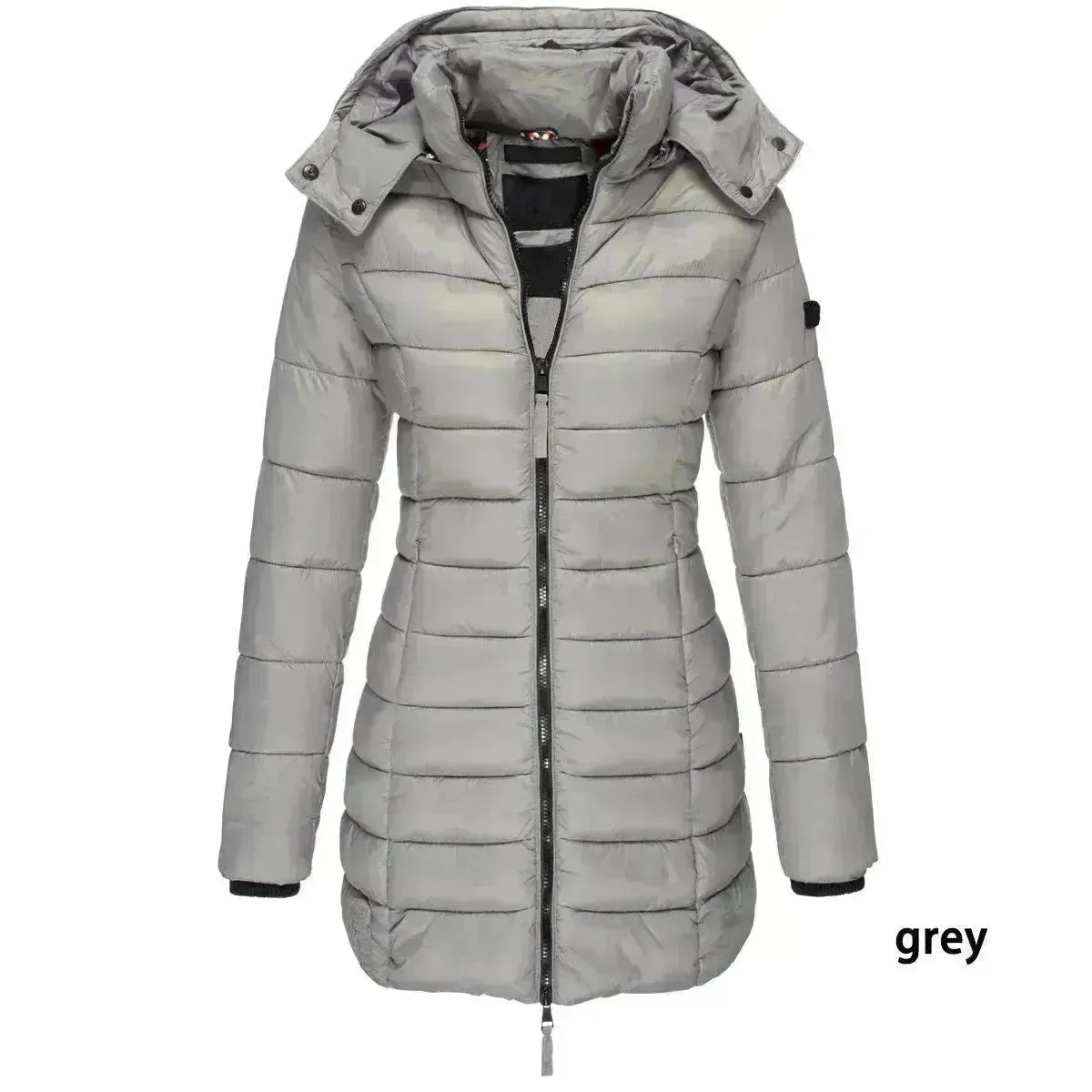 Mid-length Winter Slim-fit Cotton Padded Quilted Puffer Jacket for women