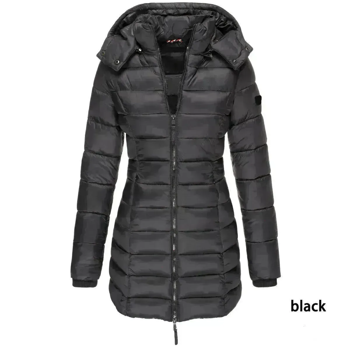 Mid-length Winter Slim-fit Cotton Padded Quilted Puffer Jacket for women
