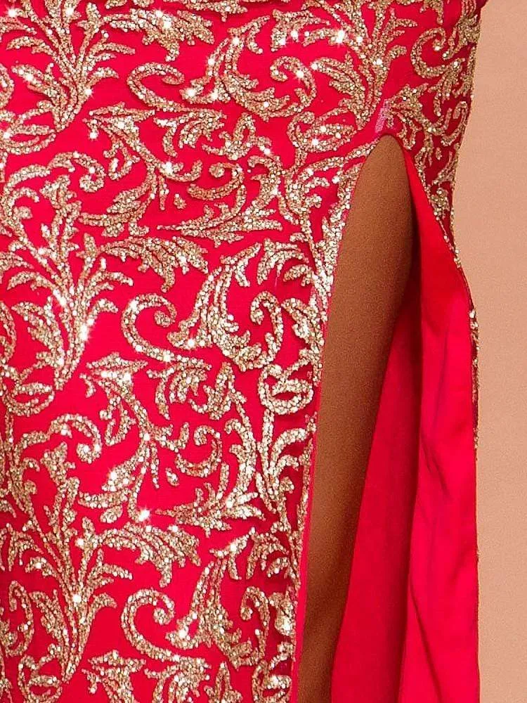 Off Shoulder Evening Gown Maxi Dress