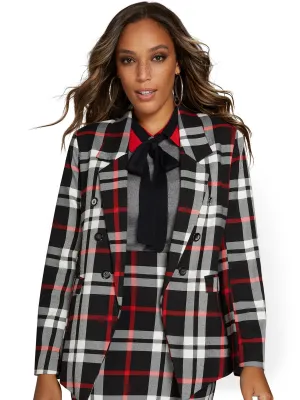 Plaid Oversized Double-Breasted Jacket